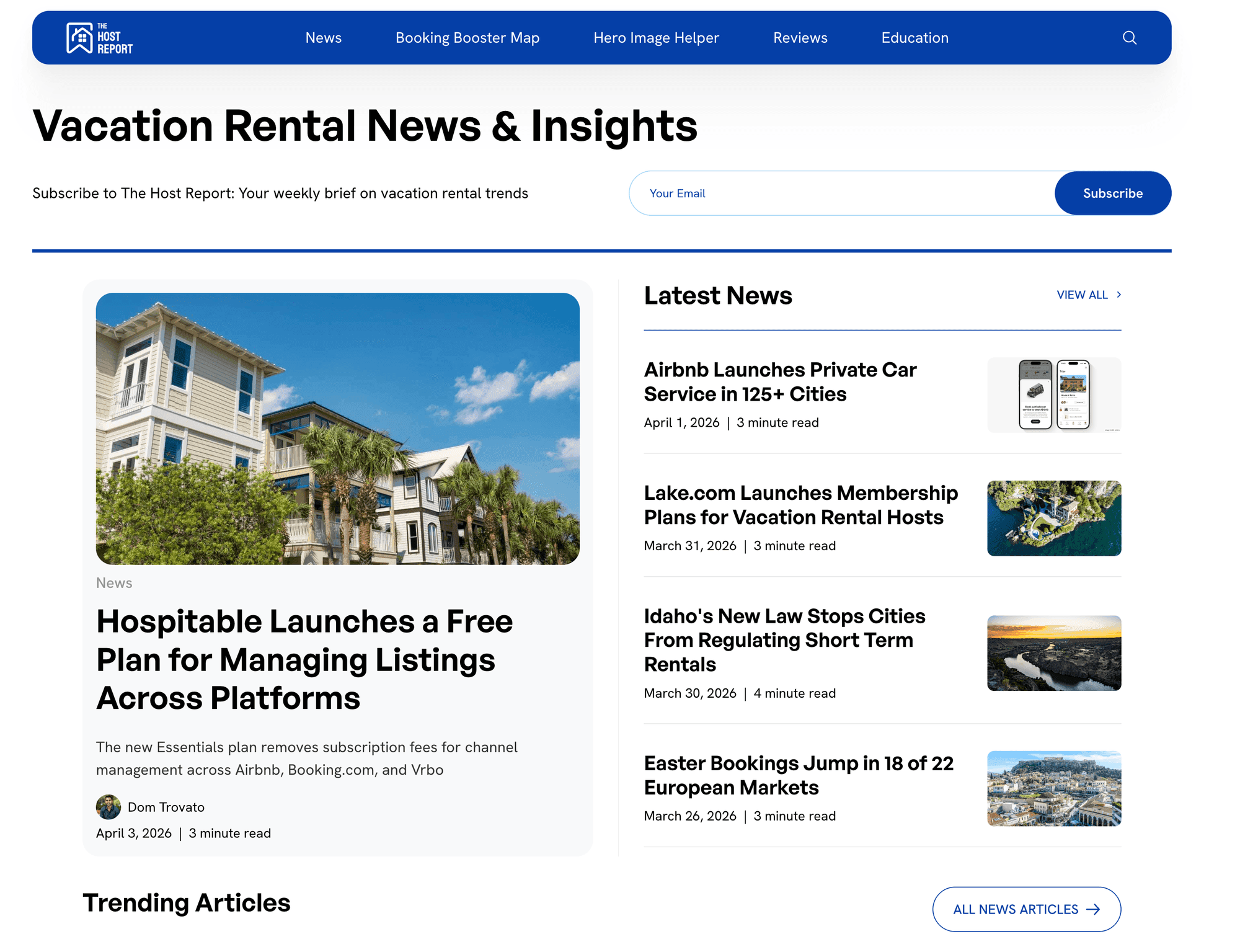 The Host Report website