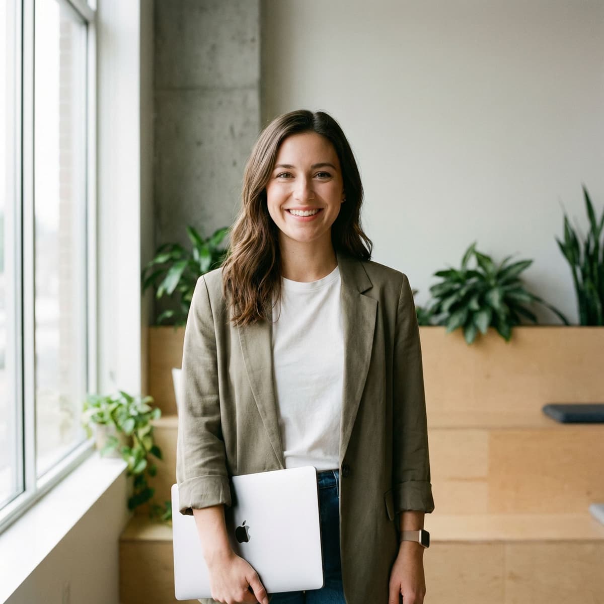 Startup founder with laptop